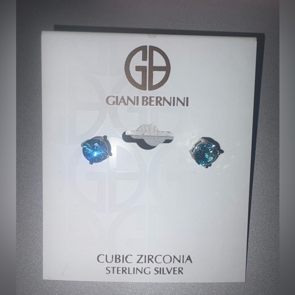 Giani Bernini Blue Cubic Zirconia Sterling Silver Earrings